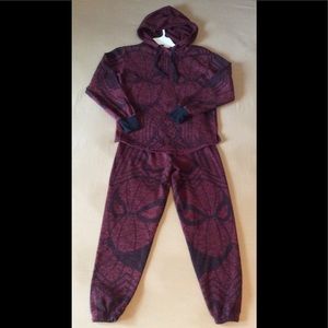 (UNISEX) Spider Man themed sweat suit by Marvel.